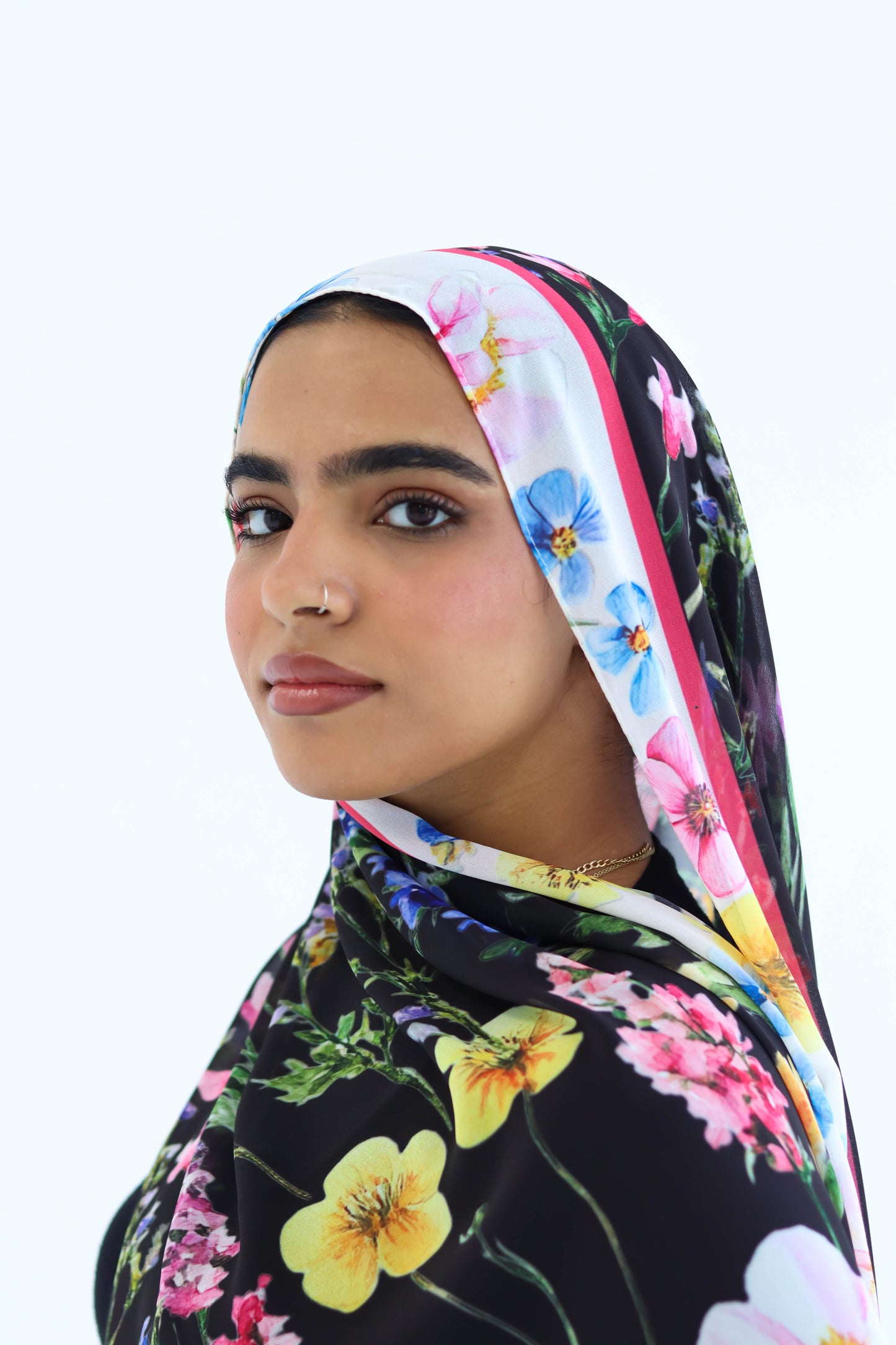 Noir Bloom in chiffon