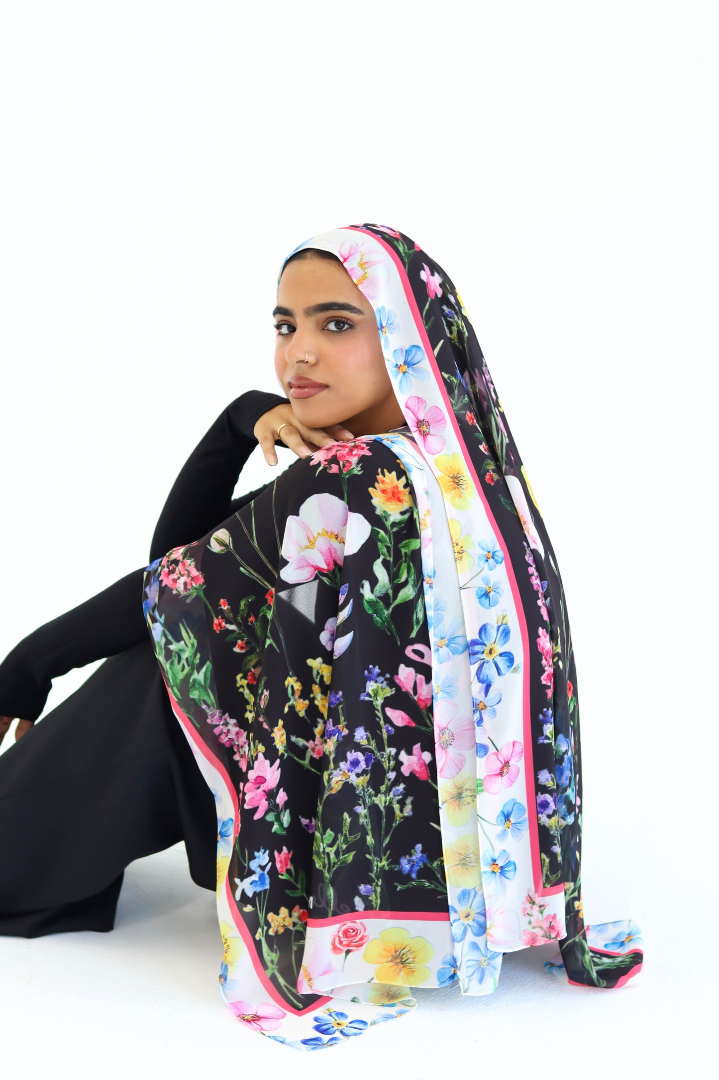 Noir Bloom in chiffon