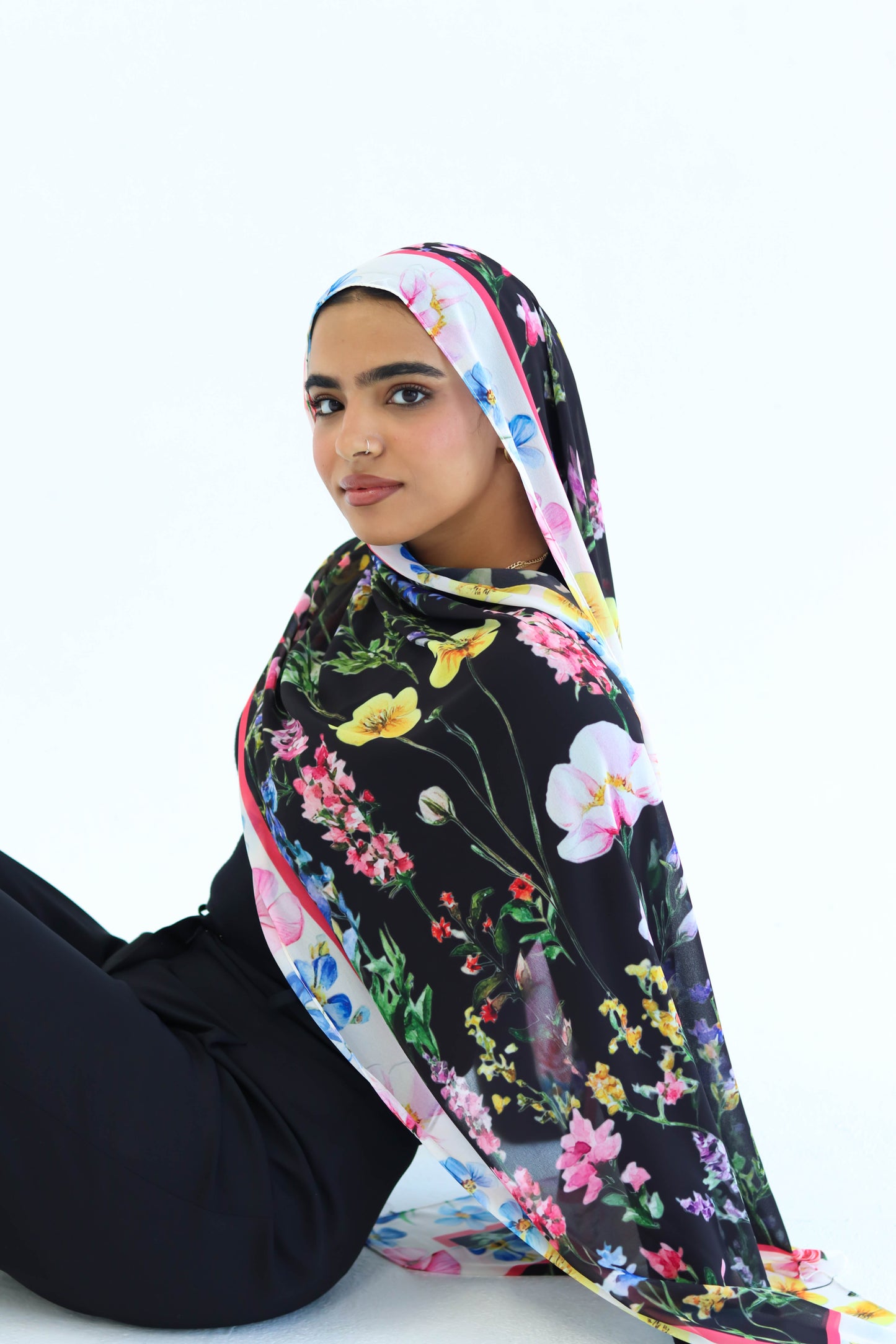 Noir Bloom in chiffon