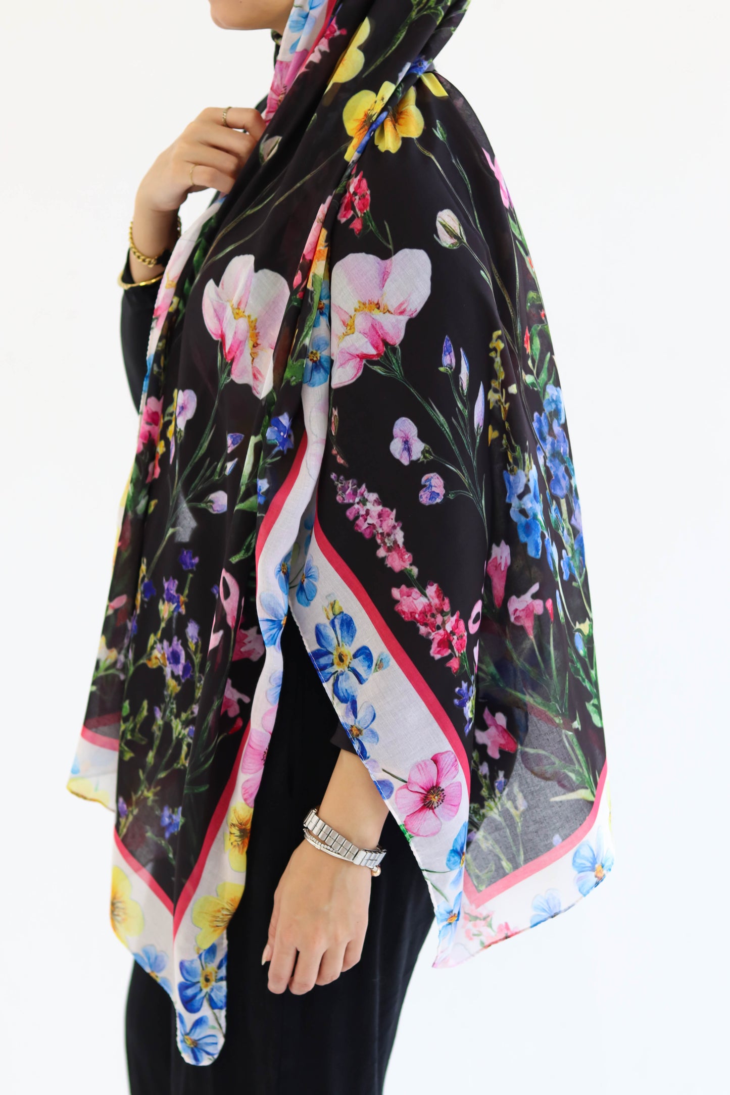 Noir Bloom in chiffon