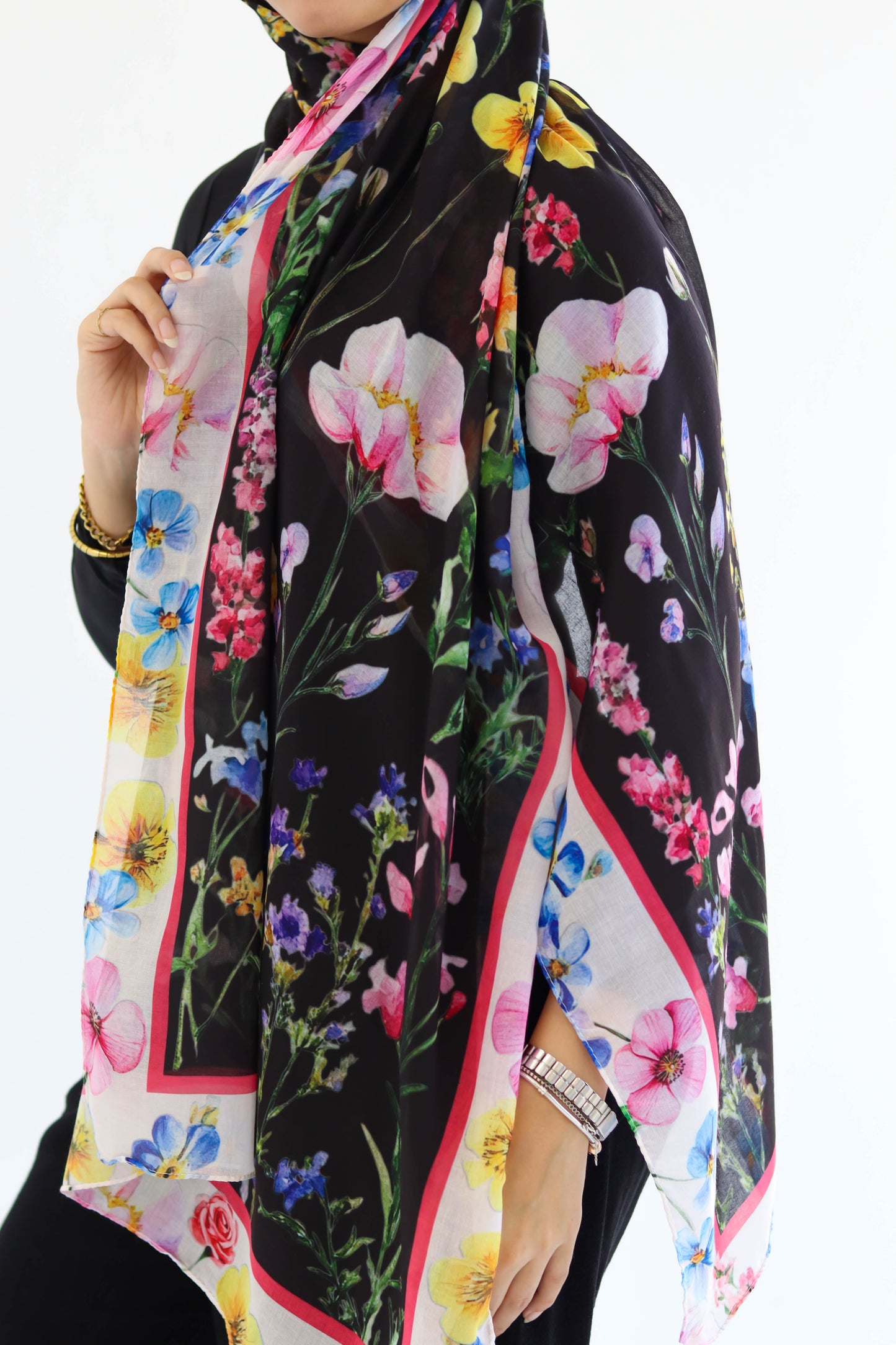 Noir Bloom in chiffon