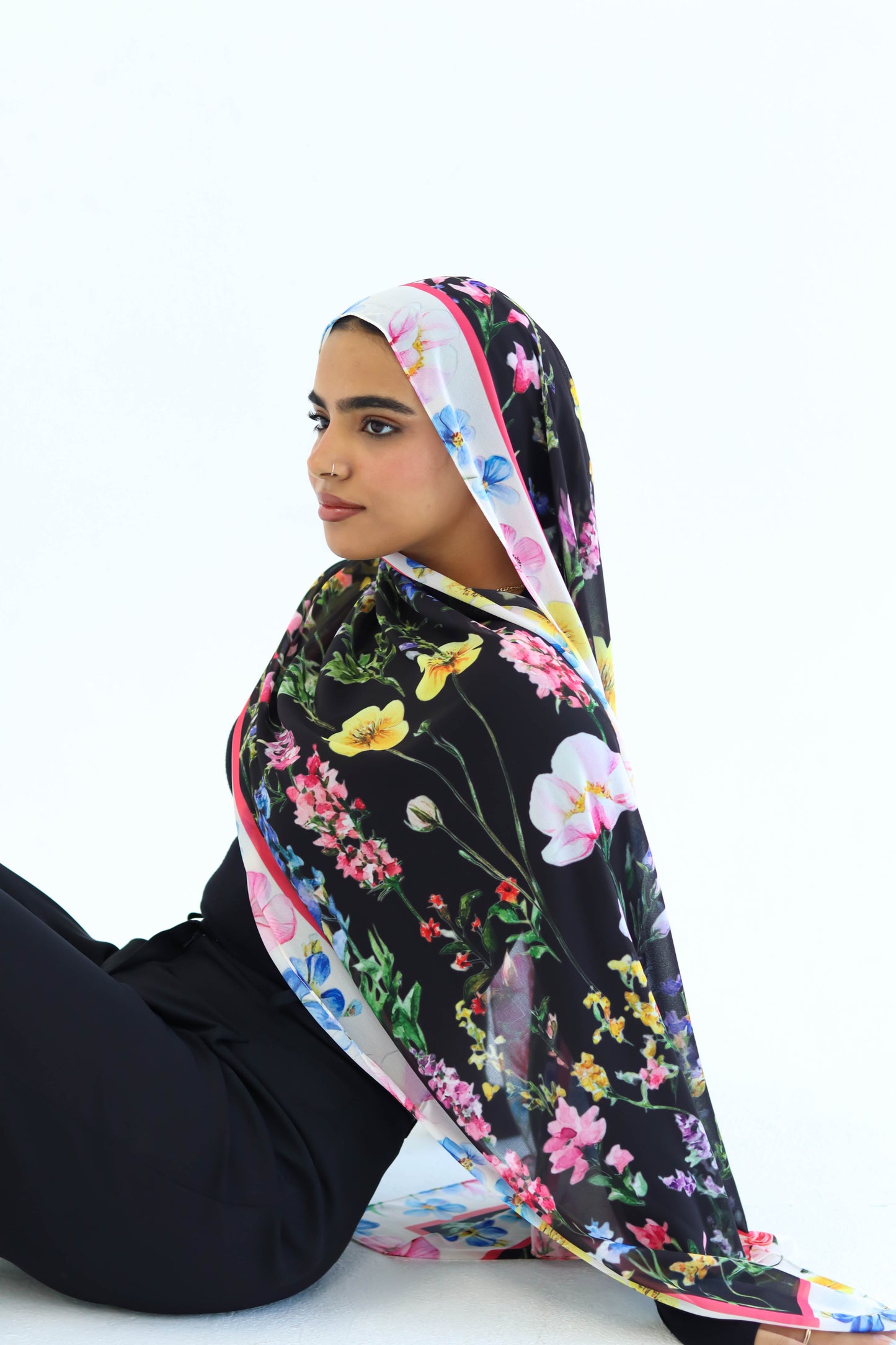 Noir Bloom in chiffon