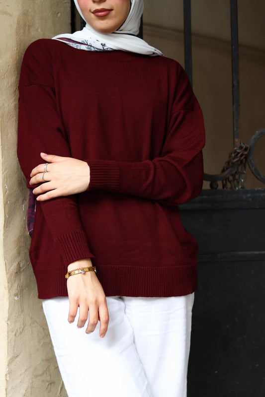 Lina pullover in burgundy